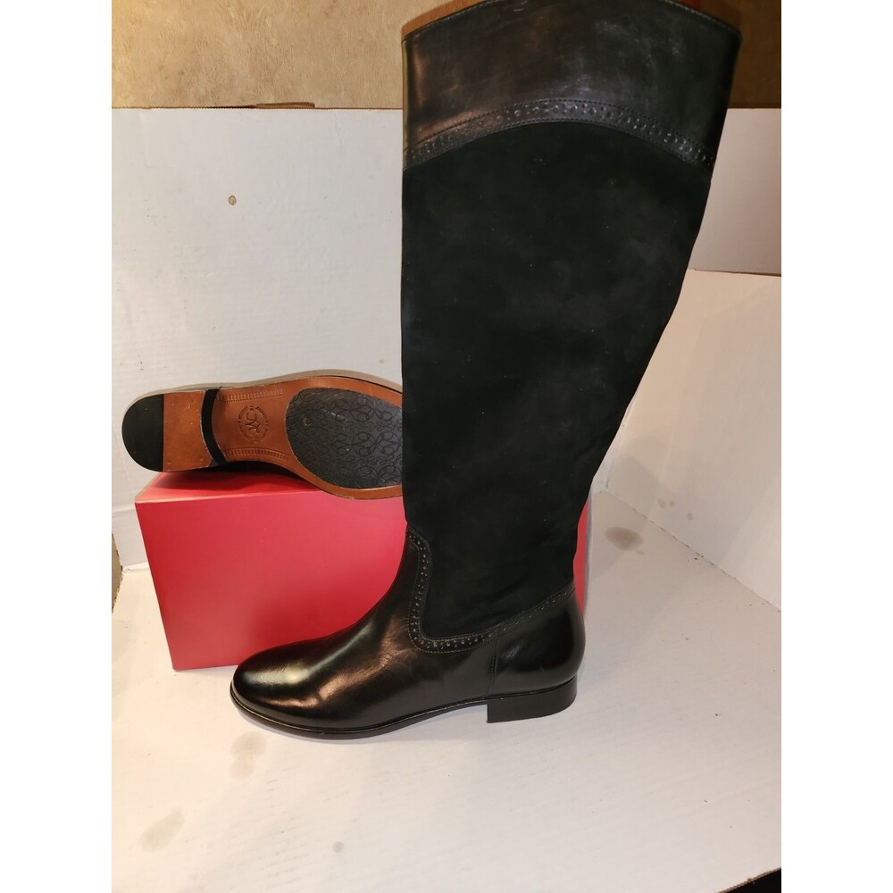 Johnston & Murphy Riding Boots Vero Cucio Womens Black Leather Size 7.5